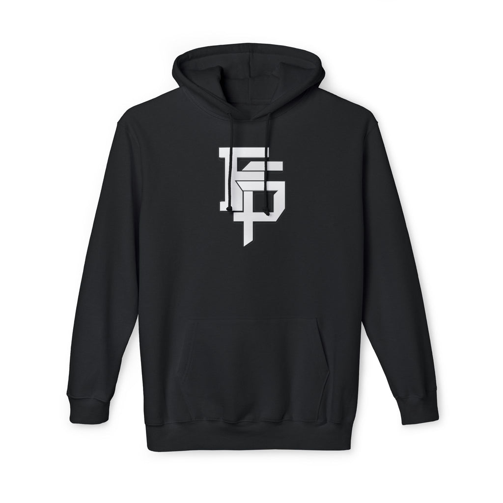 Geometric Monogram Hoodie — Stylized FP Logo Pullover