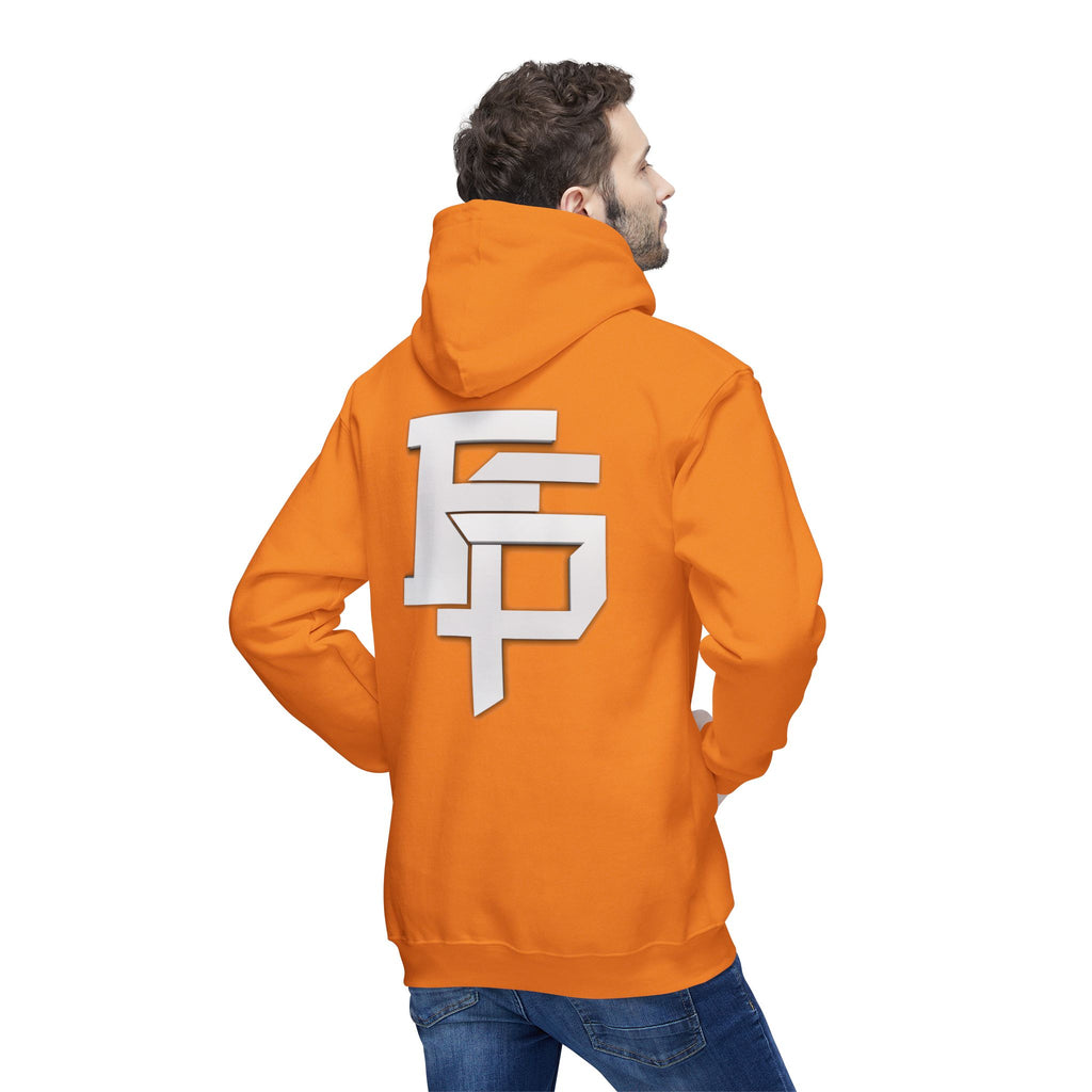 Geometric Monogram Hoodie — Stylized FP Logo Pullover