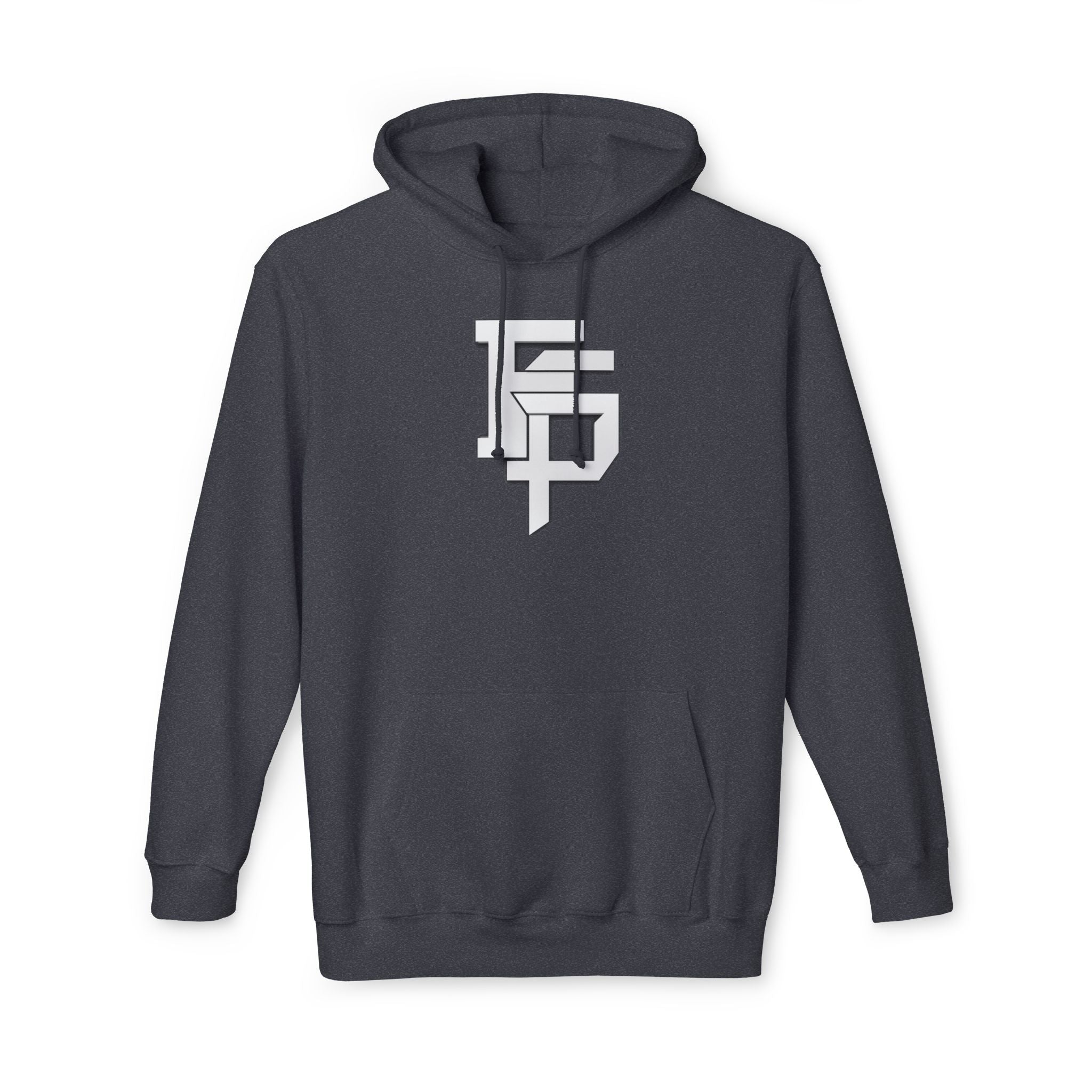Geometric Monogram Hoodie — Stylized FP Logo Pullover