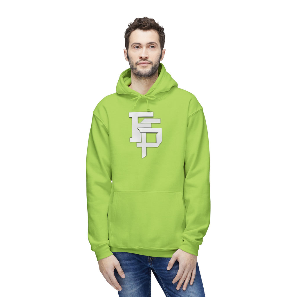 Geometric Monogram Hoodie — Stylized FP Logo Pullover