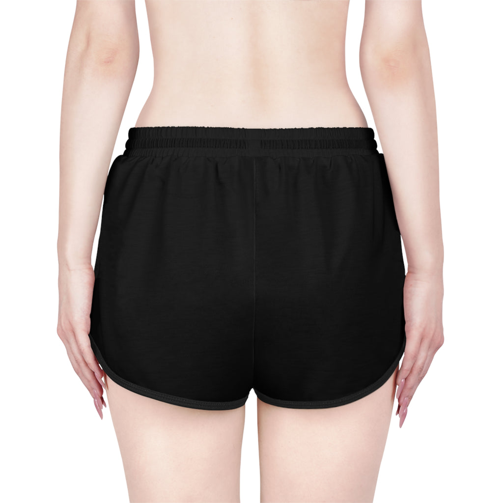 FSP Black Athletic Women’s Relaxed Shorts with Bold White Monogram — Casual Gym & Loungewear
