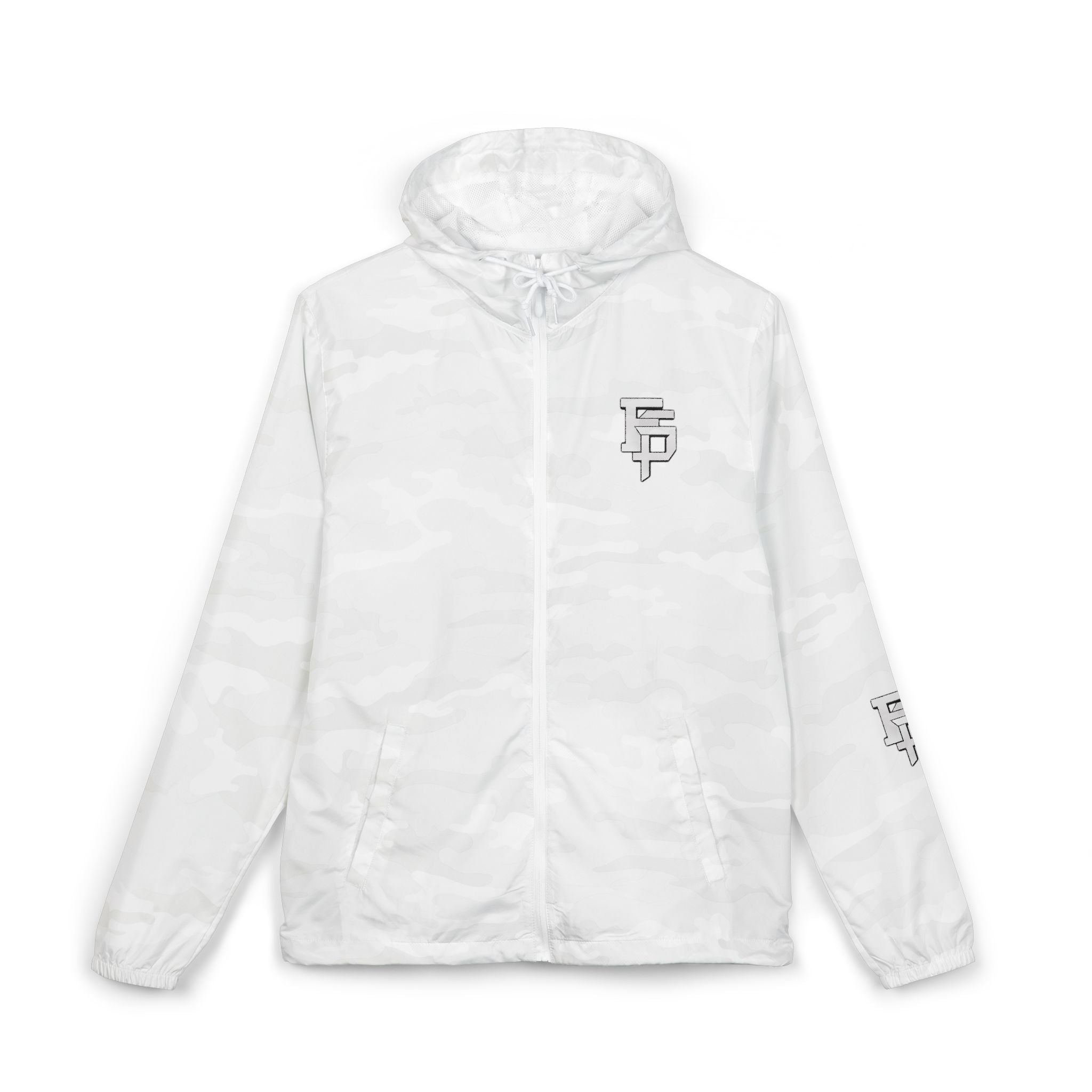 FSP Windbreaker Jacket — Minimal White Camo with 'FSP' Monogram