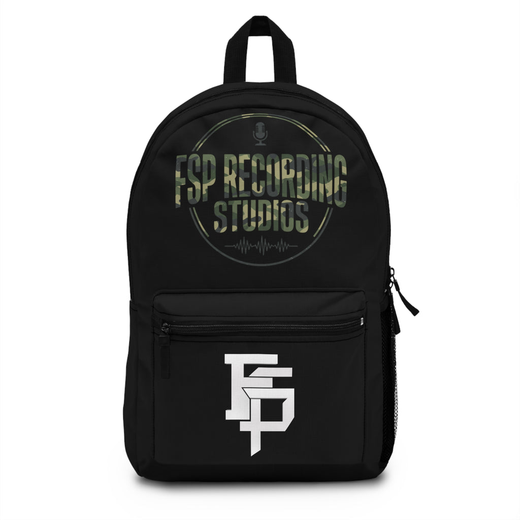 Monogram FP Black Backpack — Minimalist School & Everyday Pack