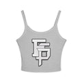 FSP Women's Black Spaghetti Strap Tank Top with Silver 3D FSP Logo