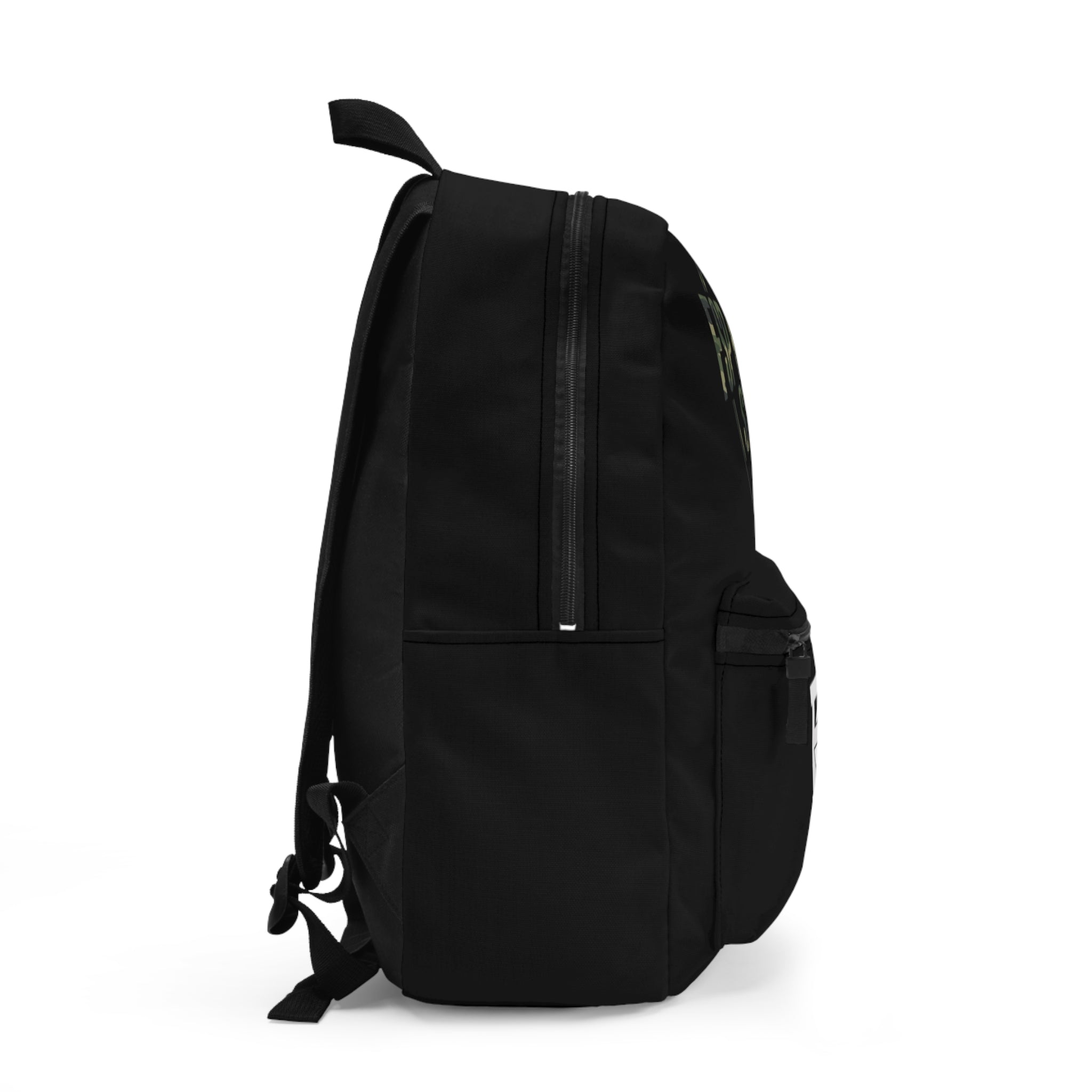 Monogram FP Black Backpack — Minimalist School & Everyday Pack