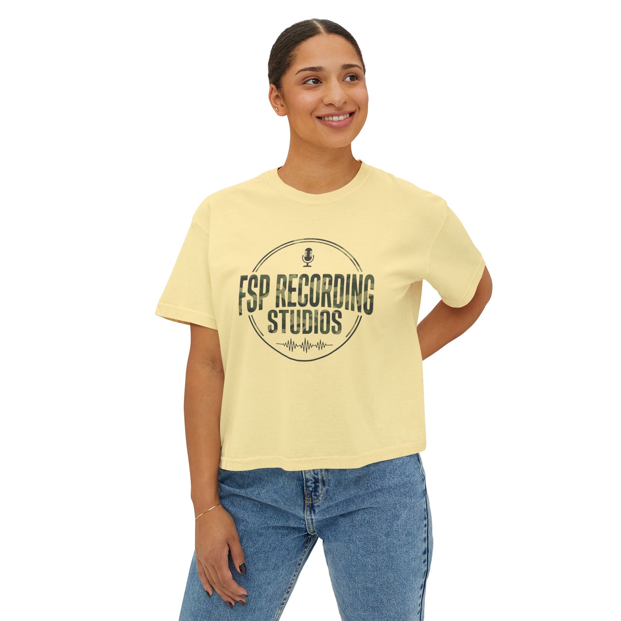 FSP Boxy Tee — "FSP Recording Studios" Women's Crop T‑Shirt