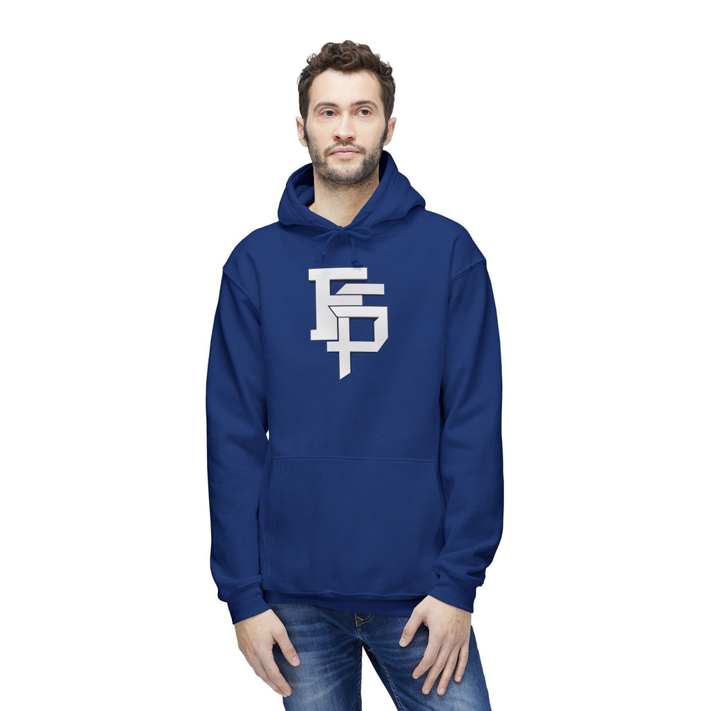 Geometric Monogram Hoodie — Stylized FP Logo Pullover