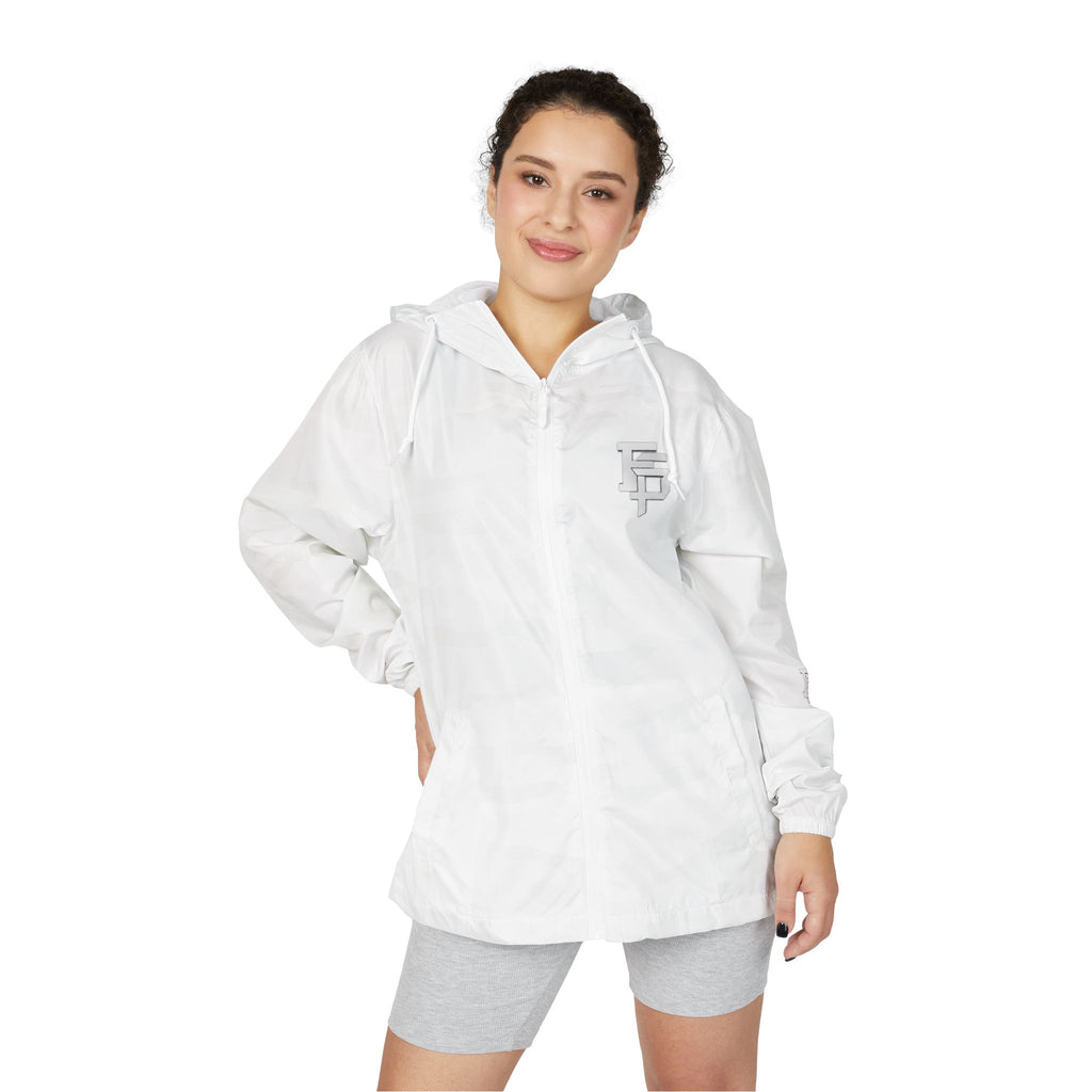 FSP Windbreaker Jacket — Minimal White Camo with 'FSP' Monogram