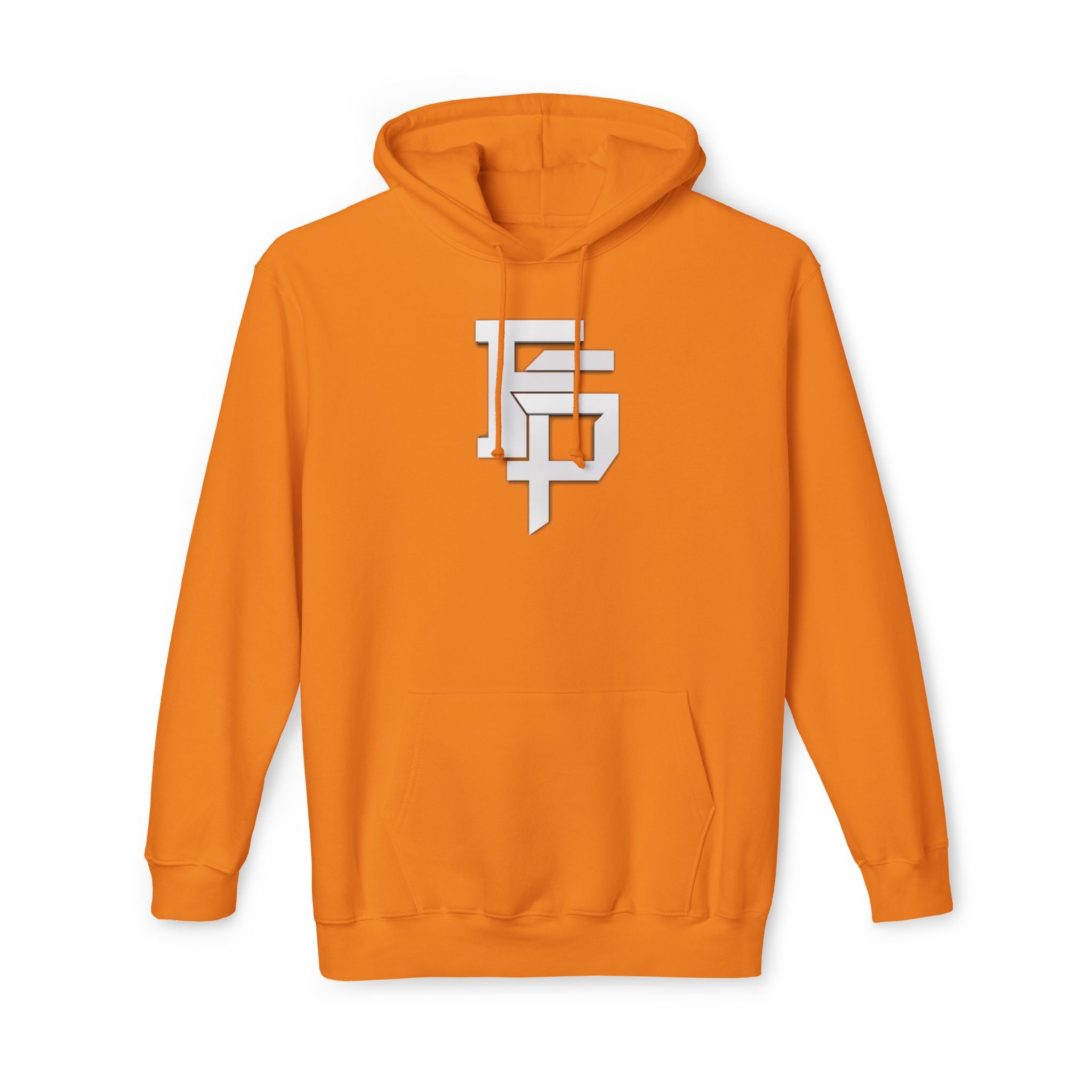 Geometric Monogram Hoodie — Stylized FP Logo Pullover