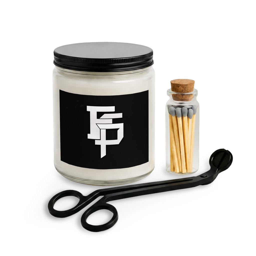 FSP Candle Set with Matches & Wick Trimmer — Minimal Black Jar Gift