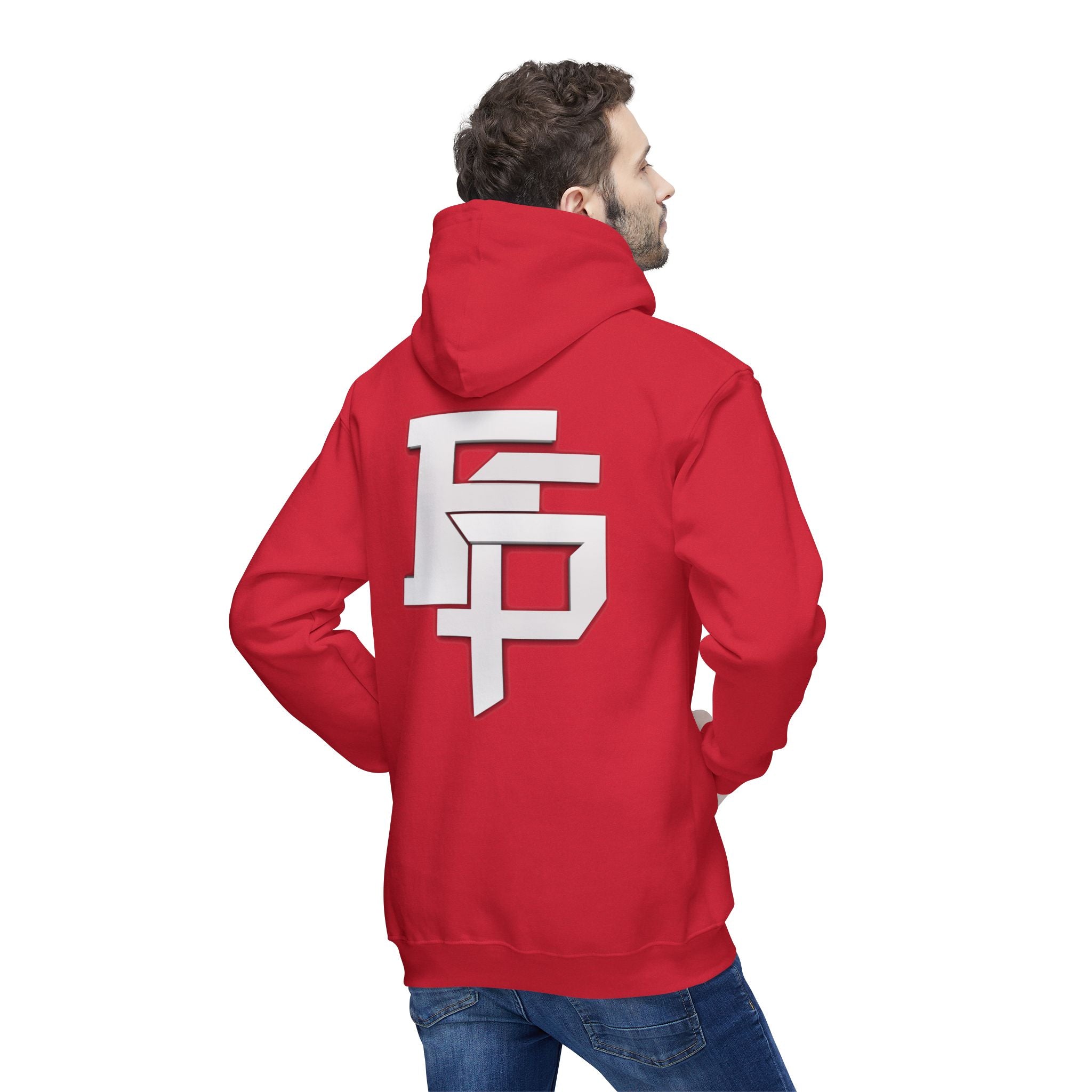 Geometric Monogram Hoodie — Stylized FP Logo Pullover