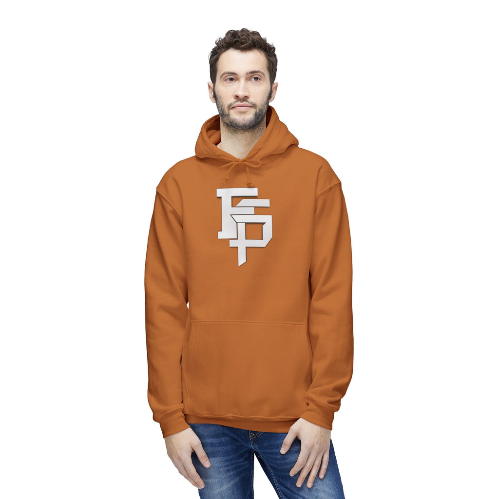 Geometric Monogram Hoodie — Stylized FP Logo Pullover