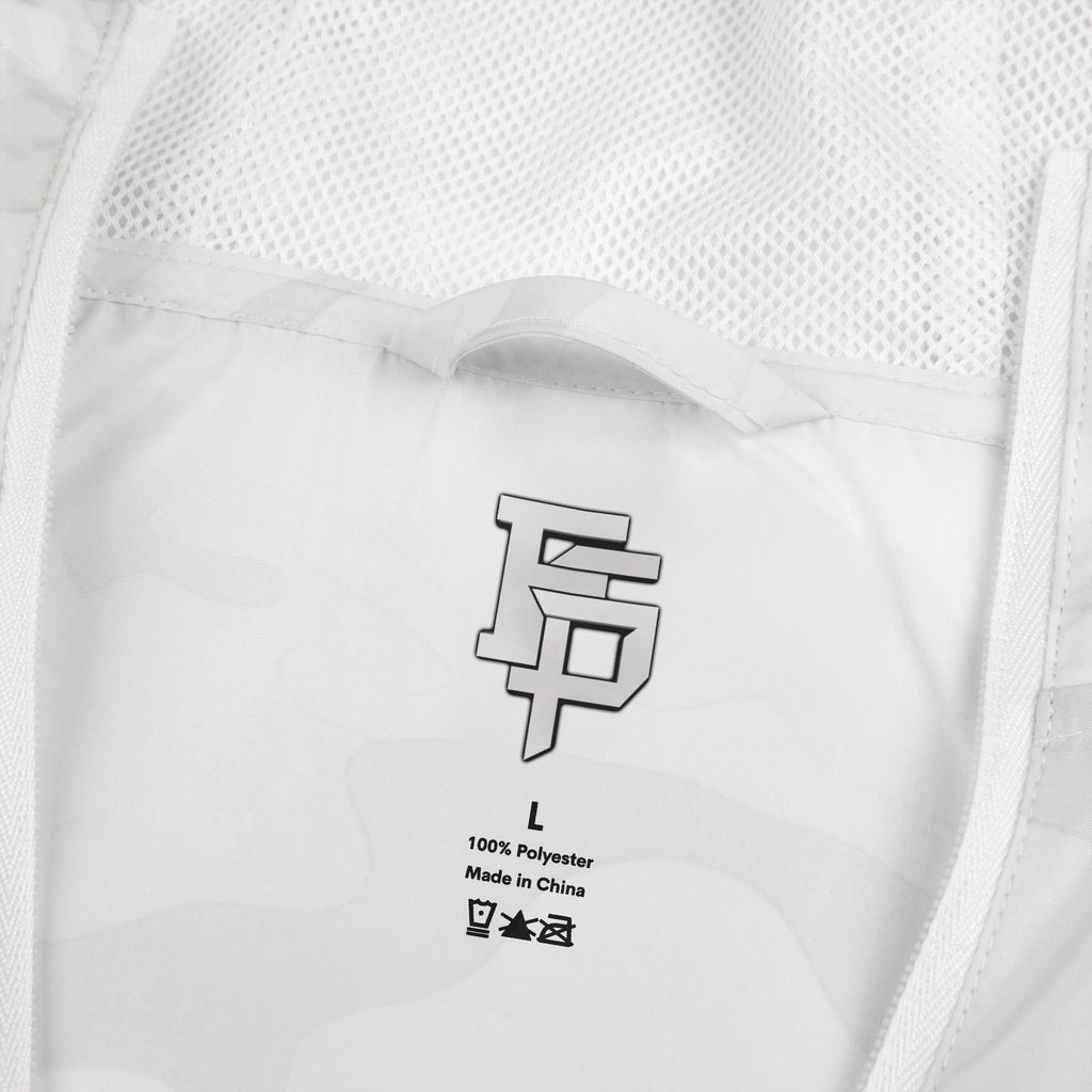 FSP Windbreaker Jacket — Minimal White Camo with 'FSP' Monogram