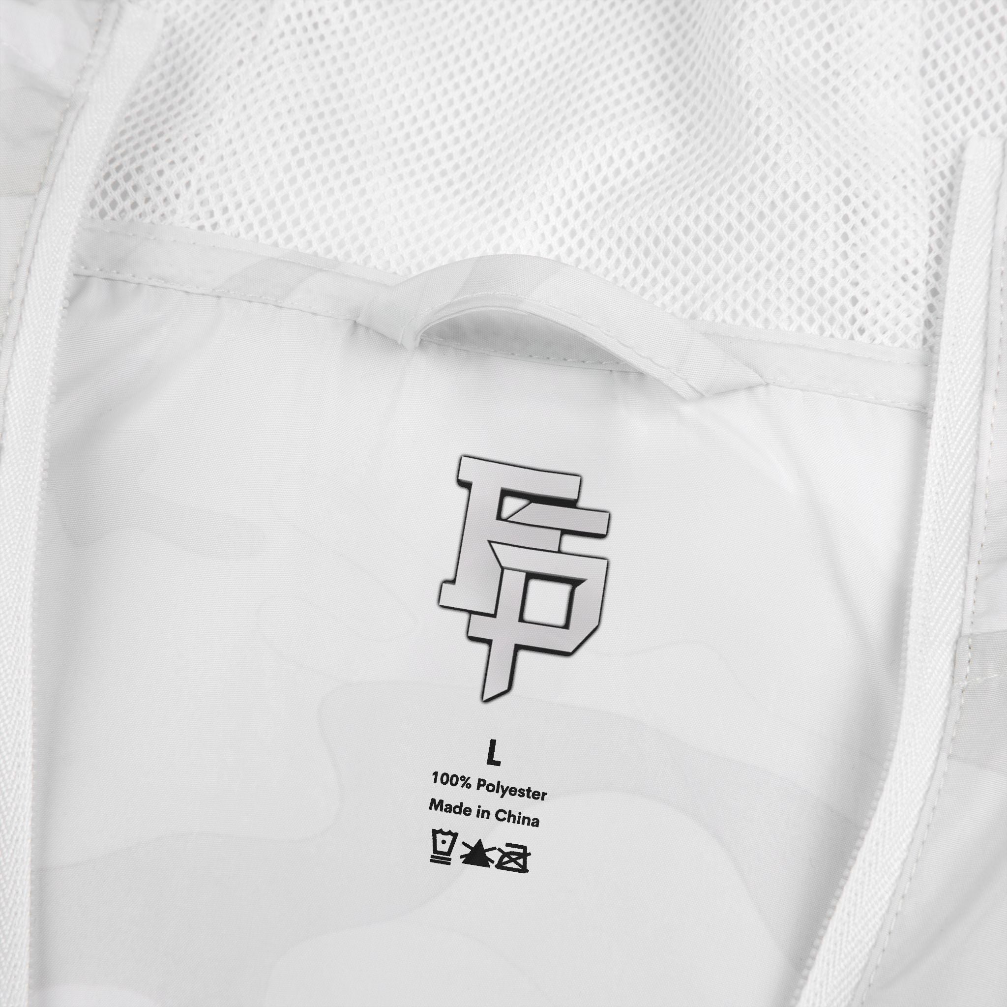FSP Windbreaker Jacket — Minimal White Camo with 'FSP' Monogram
