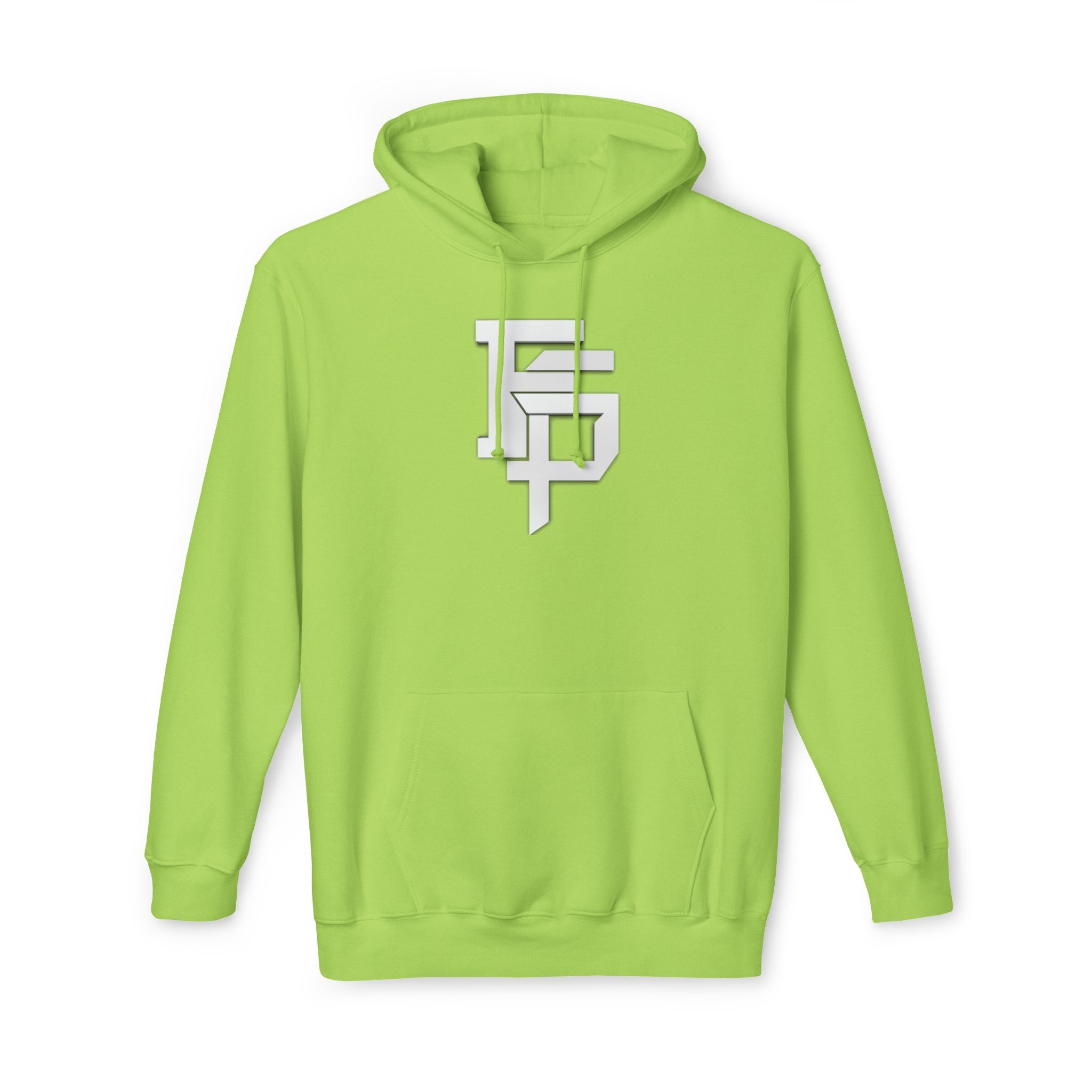 Geometric Monogram Hoodie — Stylized FP Logo Pullover