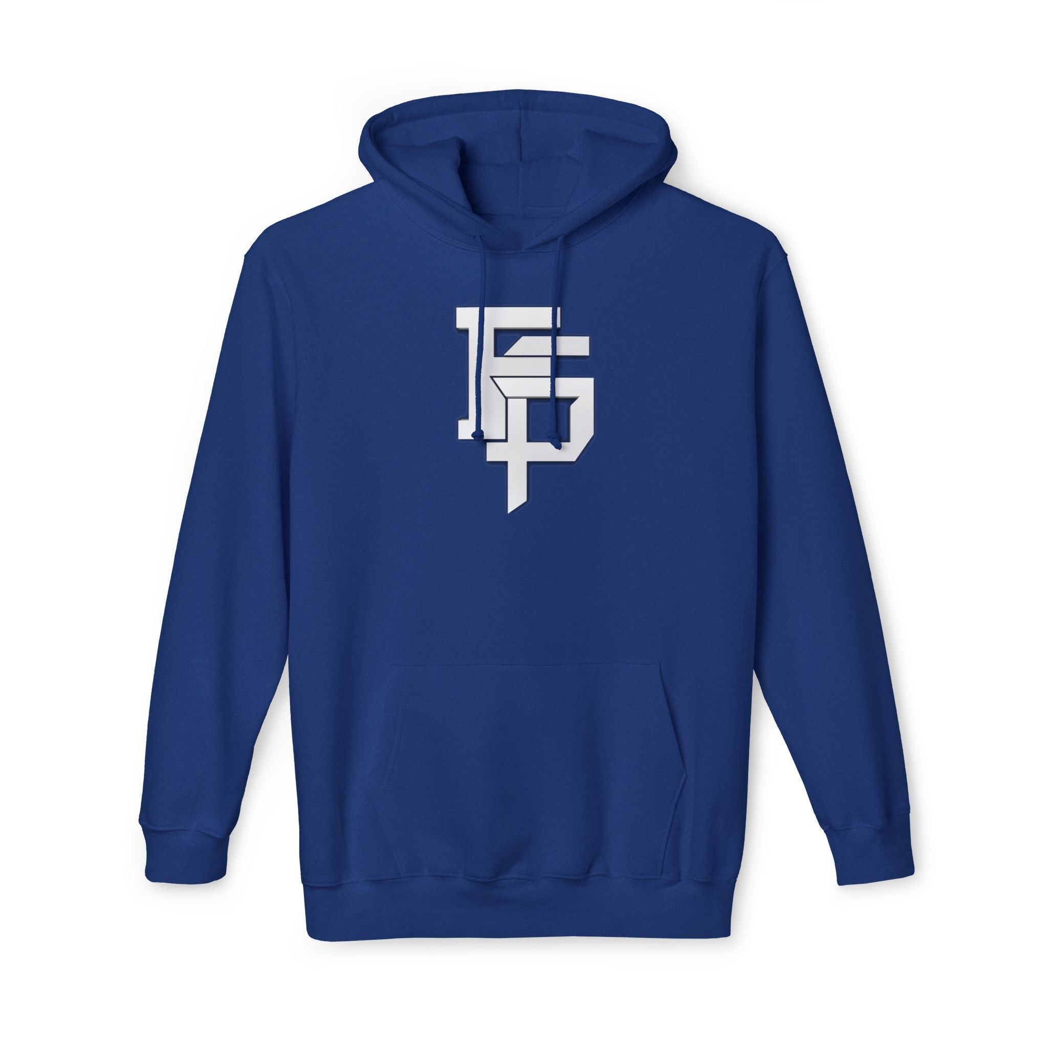 Geometric Monogram Hoodie — Stylized FP Logo Pullover