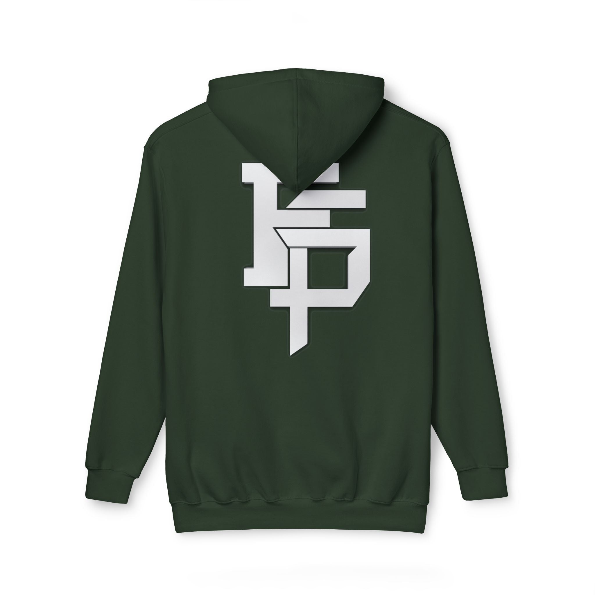 Geometric Monogram Hoodie — Stylized FP Logo Pullover