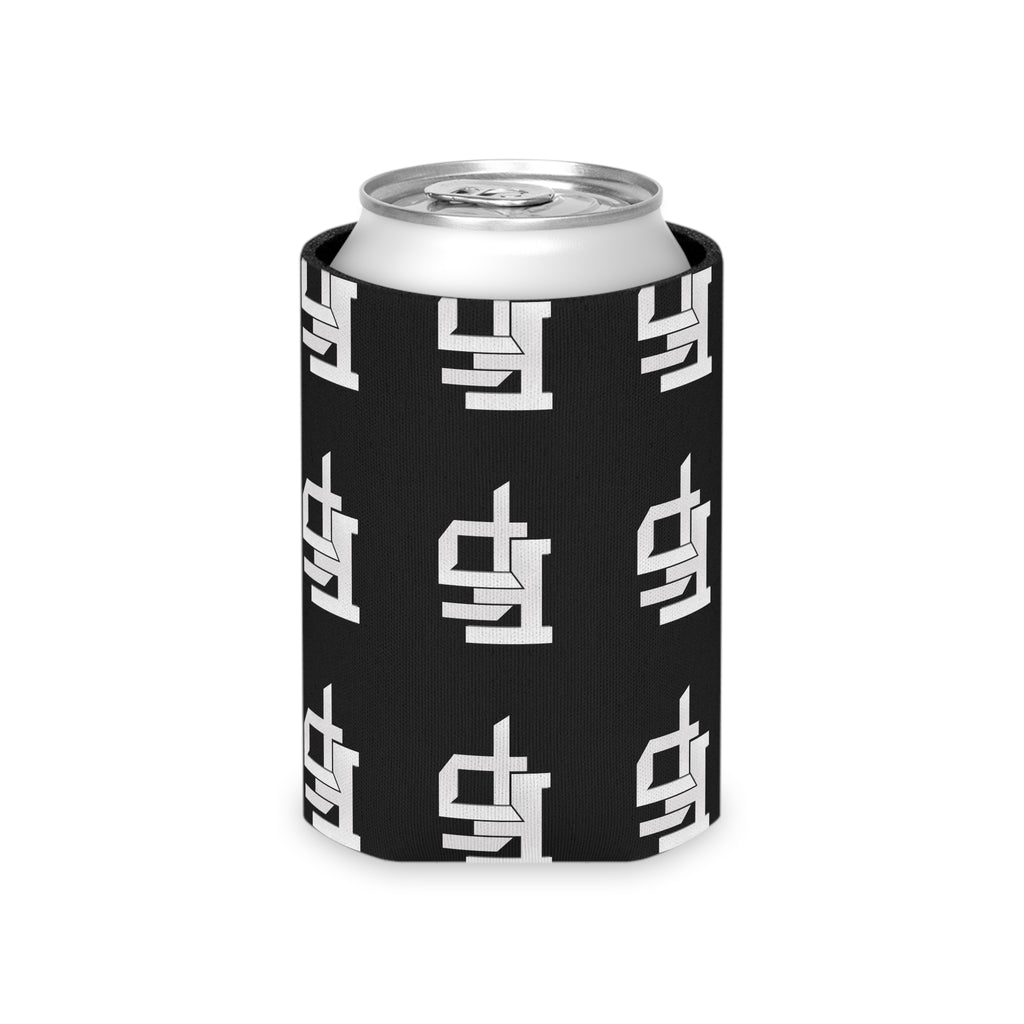 Can Cooler — Monogram Repeat Black & White Beverage Koozie