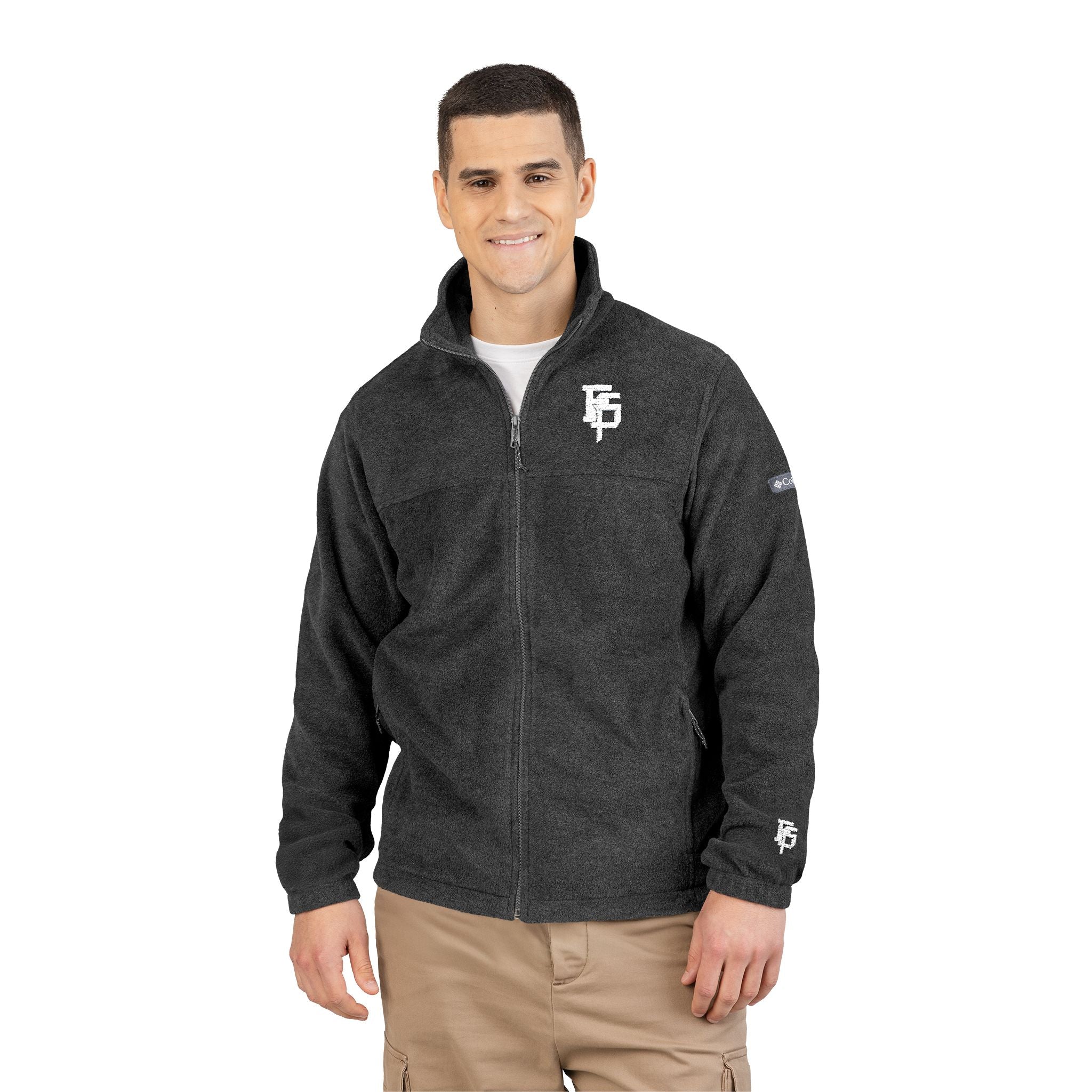 Embroidered Fleece Jacket – Minimal White "FSP" Logo