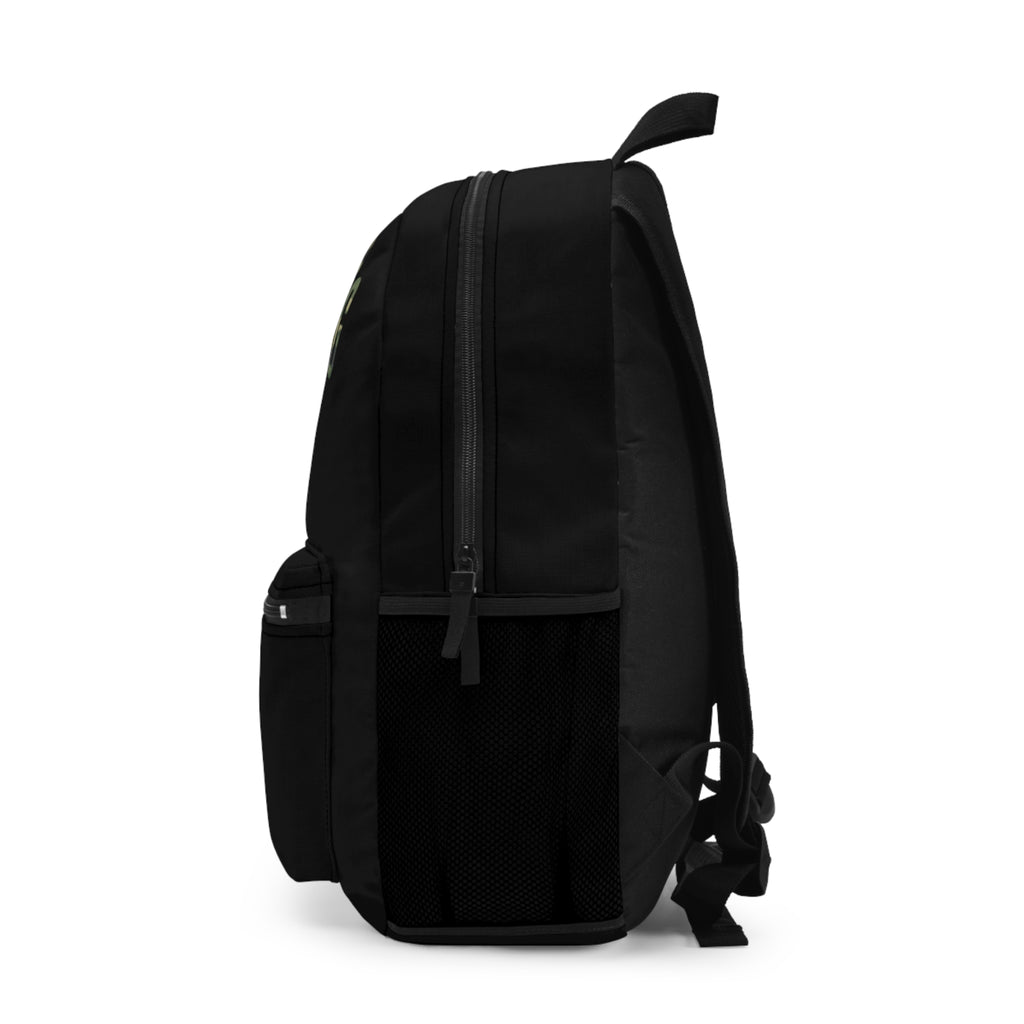 Monogram FP Black Backpack — Minimalist School & Everyday Pack