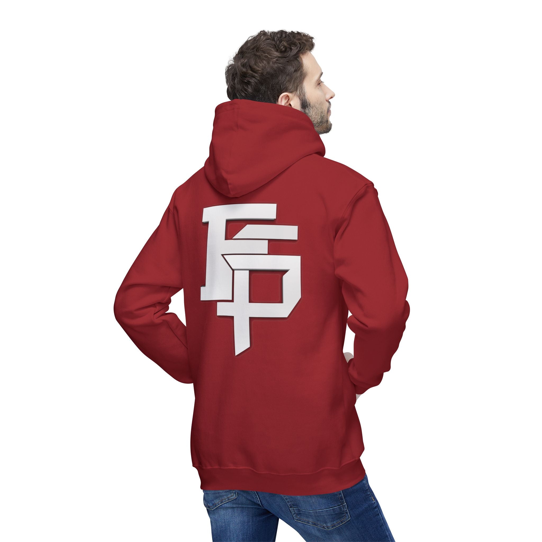 Geometric Monogram Hoodie — Stylized FP Logo Pullover