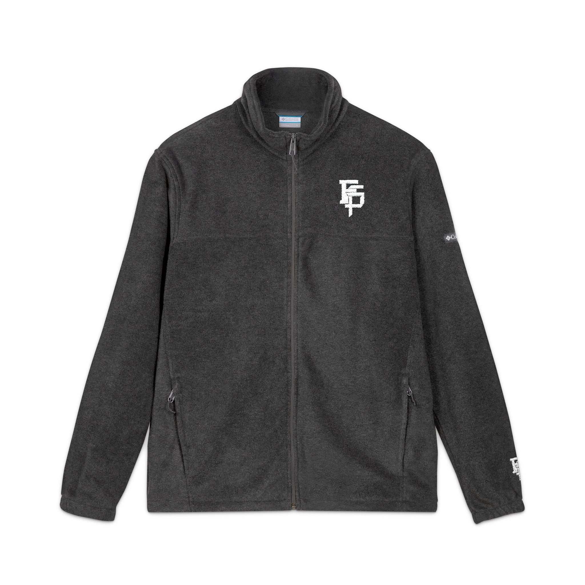Embroidered Fleece Jacket – Minimal White "FSP" Logo