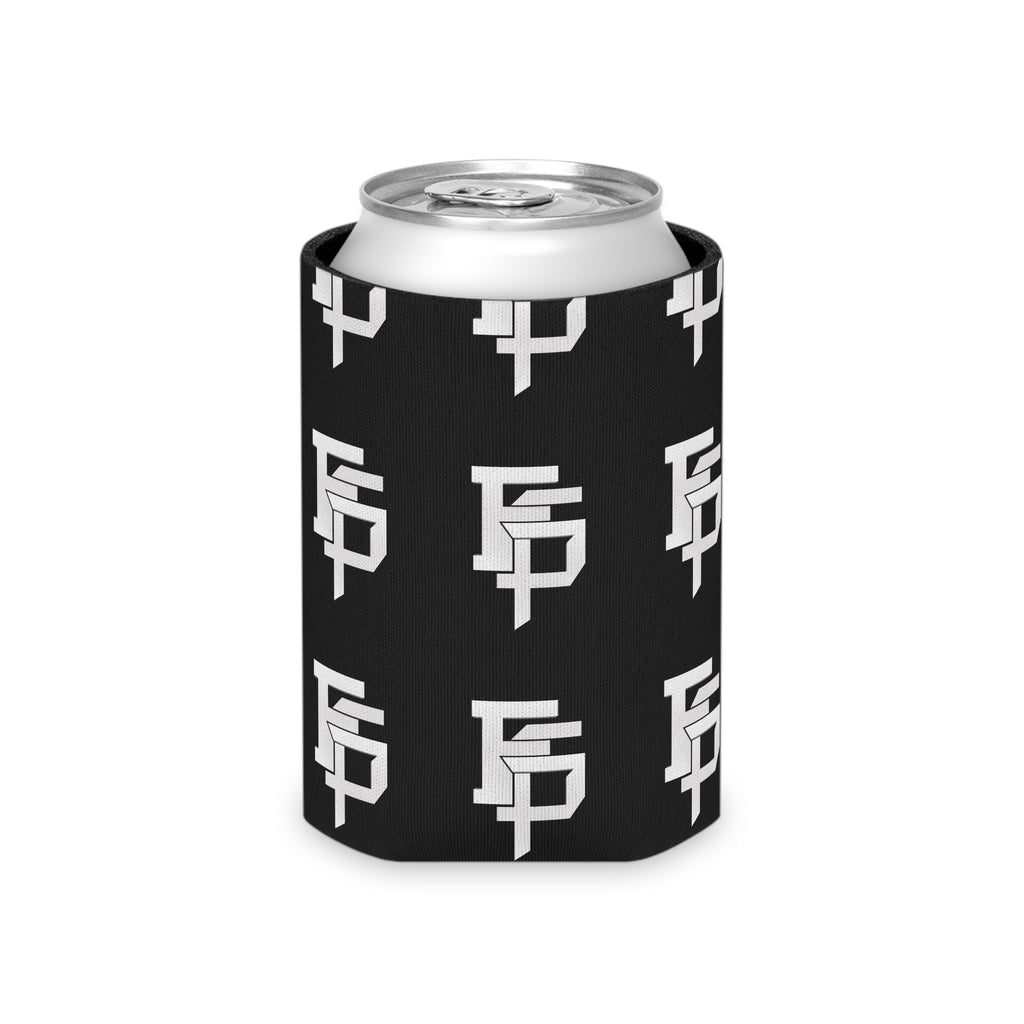 Can Cooler — Monogram Repeat Black & White Beverage Koozie