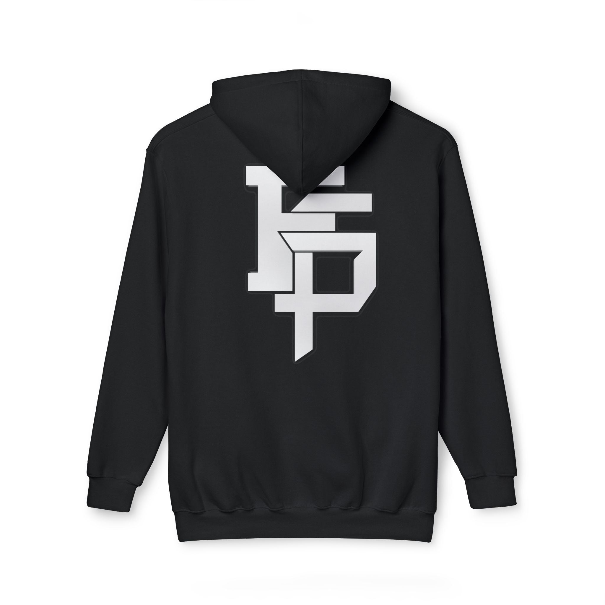 Geometric Monogram Hoodie — Stylized FP Logo Pullover