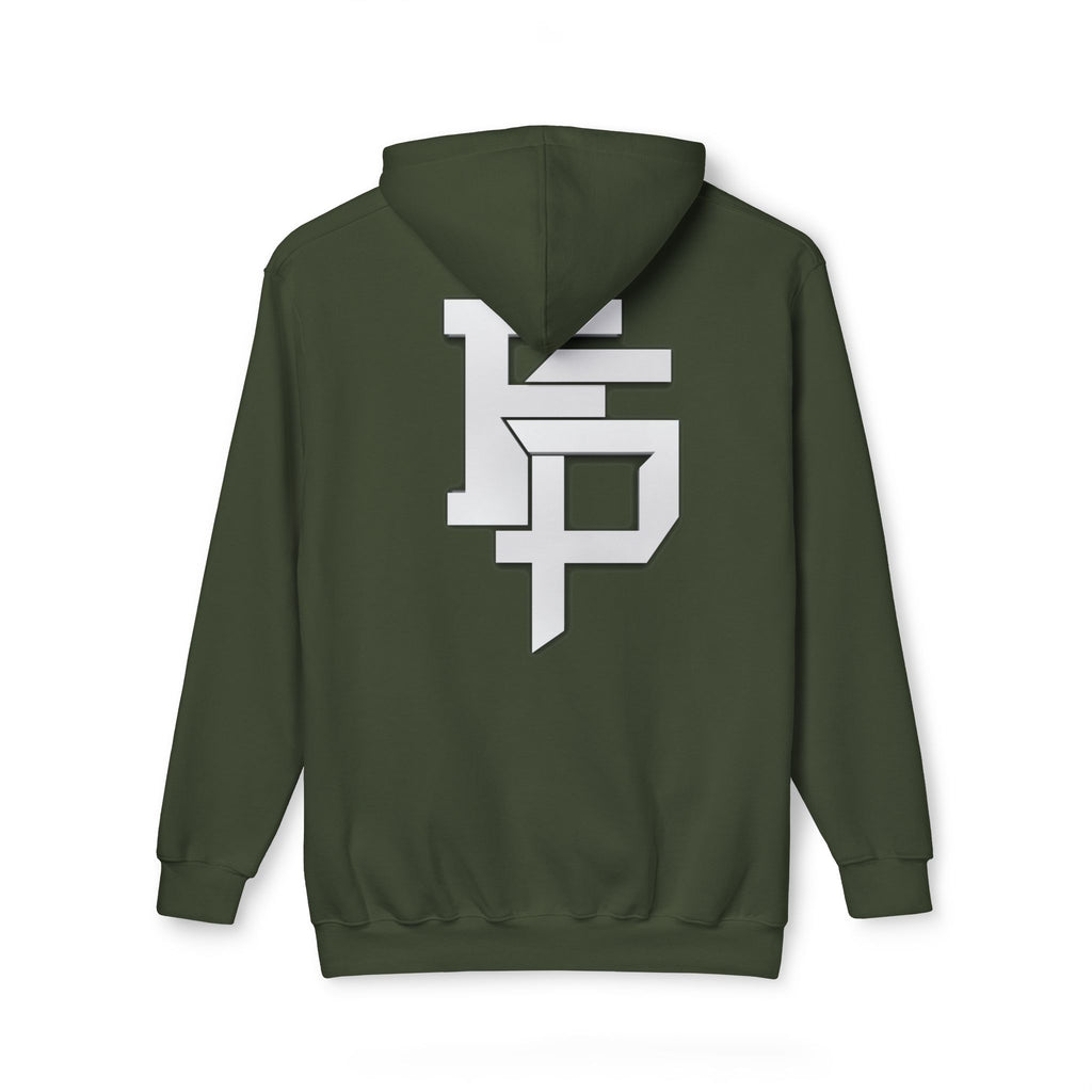 Geometric Monogram Hoodie — Stylized FP Logo Pullover