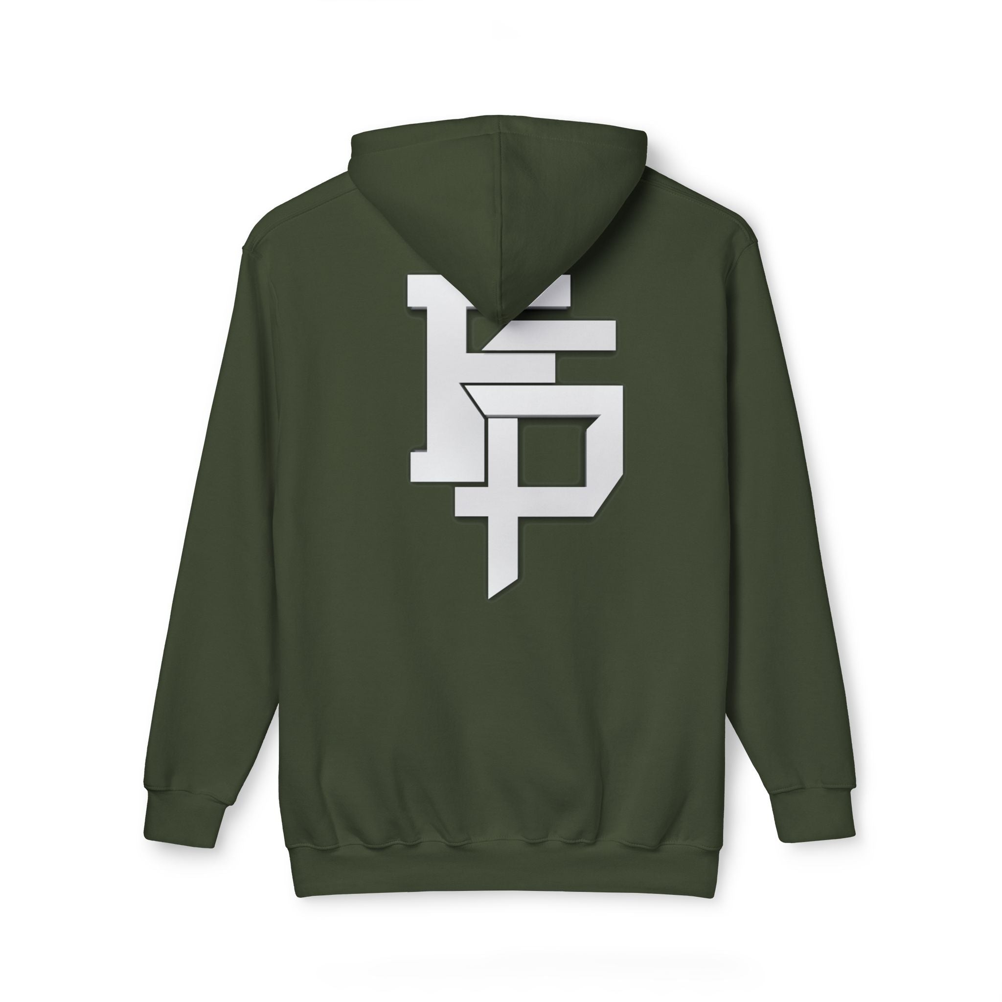 Geometric Monogram Hoodie — Stylized FP Logo Pullover